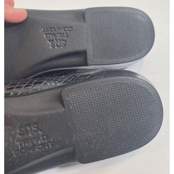 SAS Women's Black Croc Patent Leather Loafers with Tassel Tri-Pad Comfort Footbe - Picture 4 of 8